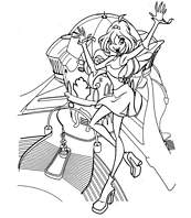 coloriage winx bloom dans les airs